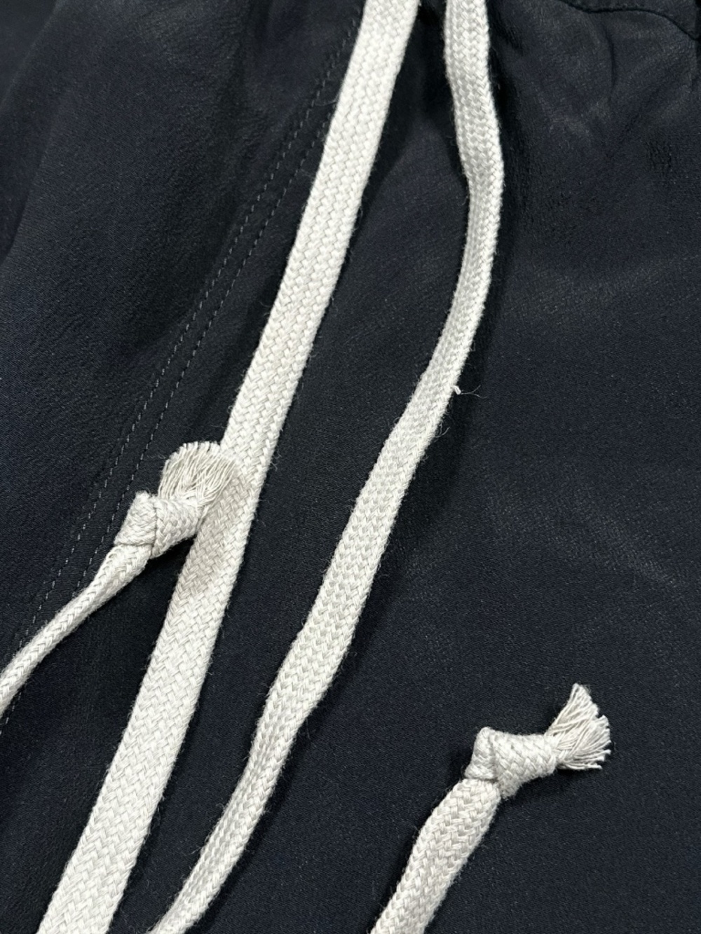 Rick Owens FW23 Luxor Drawstring Drop Crotch Cropped Pants Silk Blend Womens 10 - Picture 11 of 14